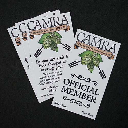 CAMRA membership and business cards