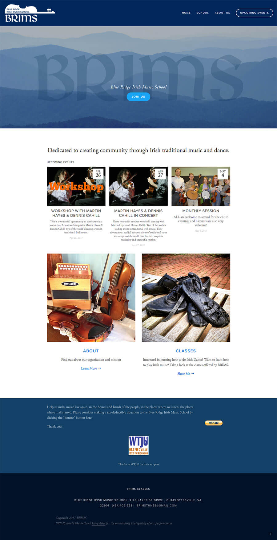 Blue Ridge Irish Music School page