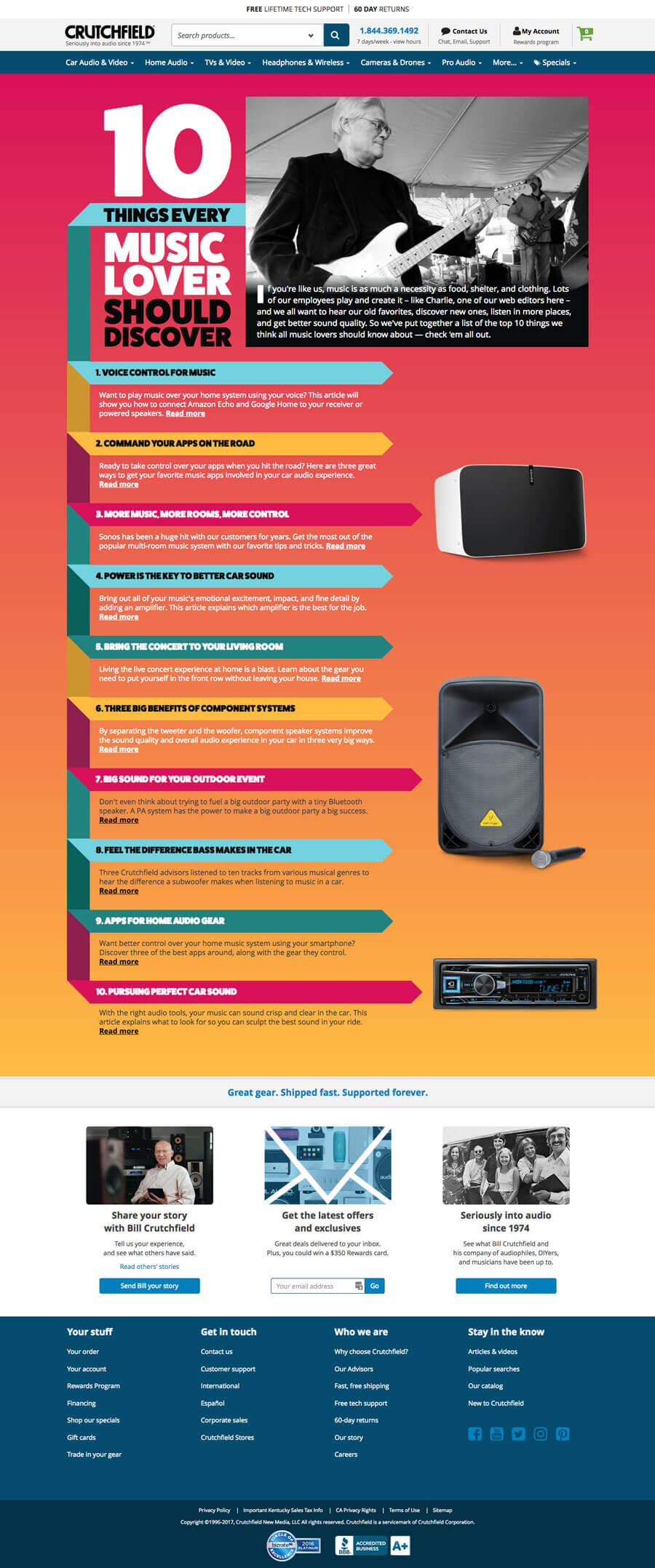 Ten Things full desktop page